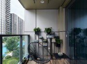 极简朴实北欧风格80平米二居室阳台装修效果图