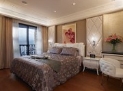 尊贵的新古典风格120平米三居室卧室窗帘装修效果图