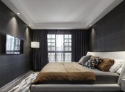 奢华典雅现代简约风格120平米复式loft卧室窗帘装修效果图