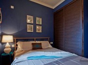 绚烂美式风格90平米二居室卧室背景墙装修效果图