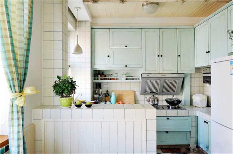 惬意的地中海风格50平米一居室厨房装修效果图