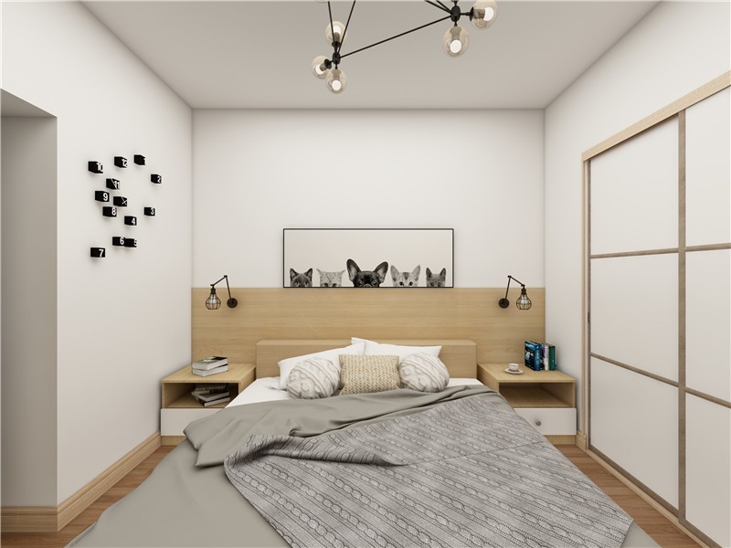 清新自然的北欧风格140平米四居室卧室装修效果图