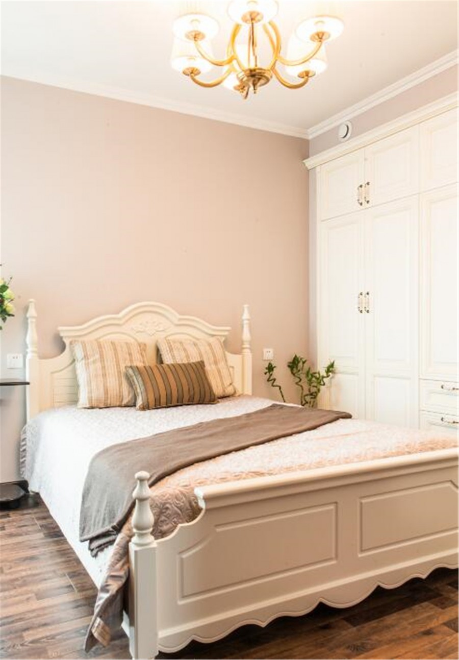 优雅美式风格50平米小户型卧室背景墙装修效果图