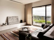 整洁的现代简约风格80平米公寓客厅窗户装修效果图