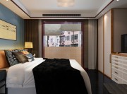 温馨中式风格100平米复式loft卧室吊顶装修效果图