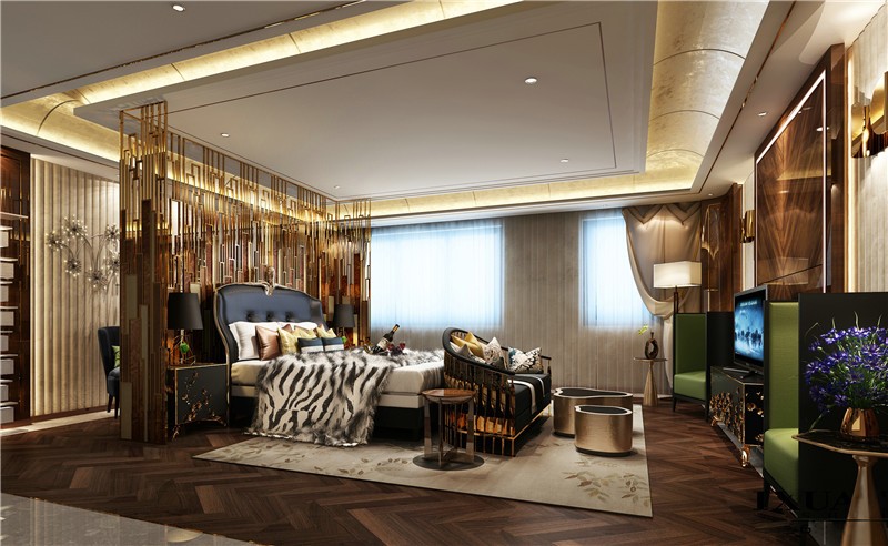 奢华精致的新古典风格200平米别墅卧室装修效果图