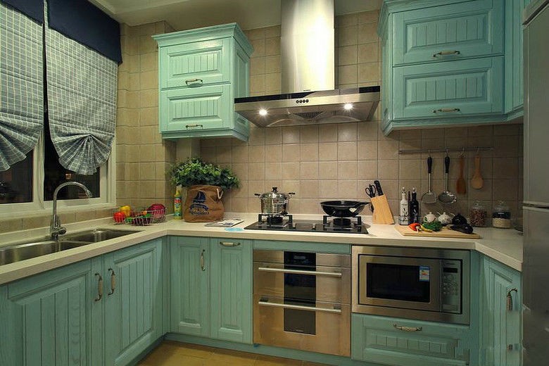 简约地中海风格80平米二居室厨房装修效果图