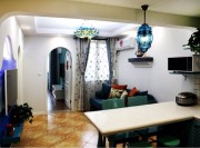 蓝色地中海风格60平米二居室吧台装修效果图
