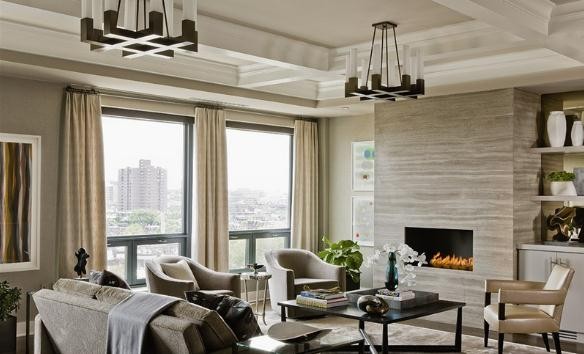 舒适多彩的美式风格80平米小户型客厅吊顶装修效果图