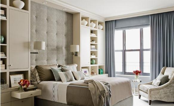 舒适多彩的美式风格80平米小户型卧室背景墙装修效果图