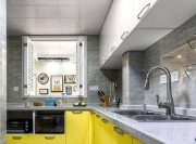 明亮宽敞美式风格100平米二居室厨房橱柜装修效果图