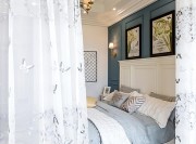 蓝色世界地中海风格130平米四居室卧室窗帘装修效果图