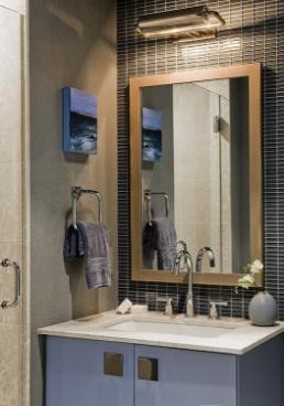 舒适多彩的美式风格80平米小户型卫生间浴室柜装修效果图