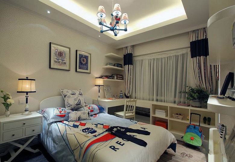 简约地中海风格80平米二居室卧室装修效果图