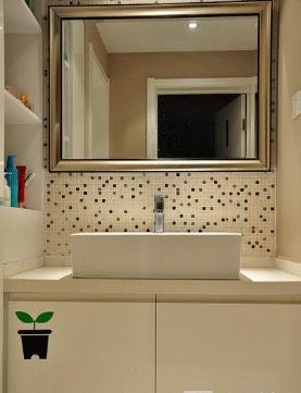 清新舒爽美式风格100平米二居室卫生间浴室柜装修效果图