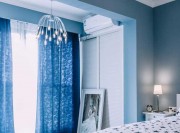 浪漫的地中海风格60平米一居室卧室窗帘装修效果图