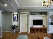 通透的美式风格120平米四居室客厅电视背景墙装修效果图
