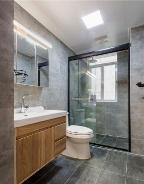 通透温馨日式风格90平米三居室卫生间浴室柜装修效果图