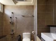 米色极简中式风格50平米小户型卫生间浴室柜装修效果图