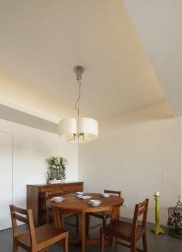 米色极简中式风格50平米小户型餐厅吊顶装修效果图