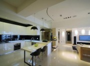 现代温馨日式风格120平米四居室厨房橱柜装修效果图