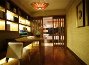 静谧稳重的东南亚风格100平米三居室书房装修效果图