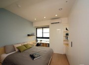 现代温馨日式风格120平米四居室卧室窗户装修效果图