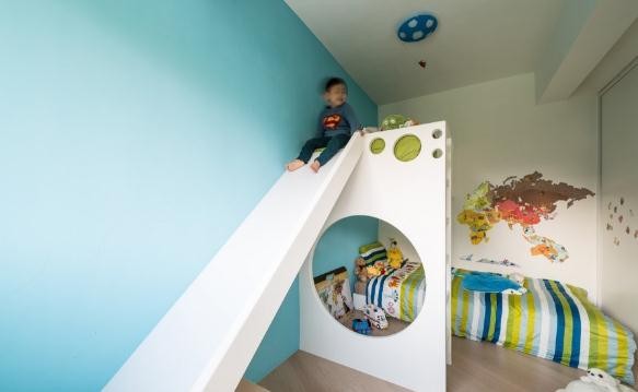 绿意盎然日式风格100平米三居室儿童房背景墙装修效果图