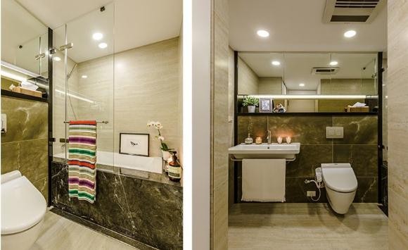 古典雅致日式风格80平米二居室卫生间浴室柜装修效果图