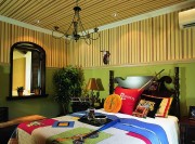 褐色雅致的东南亚风格160平米别墅卧室装修效果图