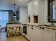 宁静的北欧风格公寓厨房橱柜装修效果图