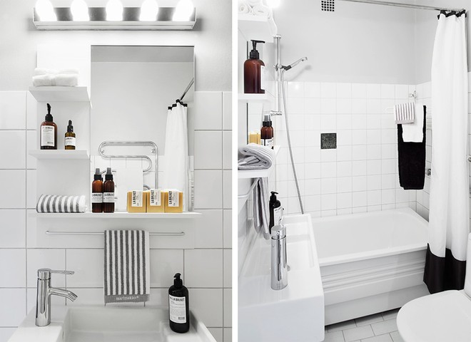 黑白灰现代简约风格60平米小户型卫生间浴室柜装修效果图