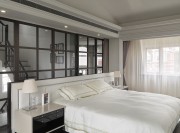 经典黑白灰现代简约风格200平米别墅卧室背景墙装修效果图