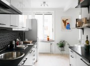 黑白灰现代简约风格60平米小户型厨房橱柜装修效果图