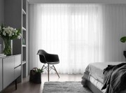 时尚立体现代简约风格120平米复式loft卧室窗帘装修效果图