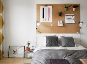 黑白灰现代简约风格60平米小户型卧室背景墙装修效果图