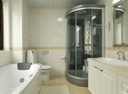 简洁明快现代简约风格120平米四居室卫生间浴室柜装修效果图