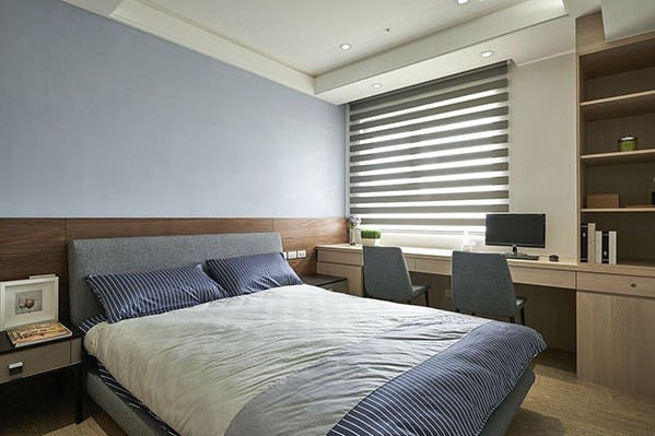 简单精细现代简约风格130平米四居室卧室背景墙装修效果图