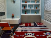 舒适软装美式120平米三居室儿童房背景墙装修效果图