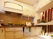 温馨舒适田园风格110平米三居室厨房橱柜装修效果图