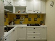 美式淳朴温馨120平米三居室厨房橱柜装修效果图