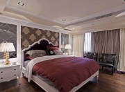 浪漫奢华新古典风格180平米别墅卧室背景墙装修效果图