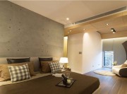 自然生动现代简约120平米复式loft卧室背景墙装修效果图