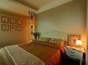 浪漫温暖美式风格110平米三居室卧室背景墙装修效果图