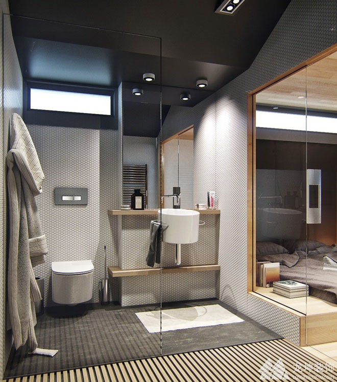 欧式精装休闲40平米一居室卫生间浴室柜装修效果图