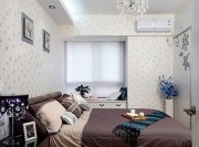 欧式蓝色时尚70平米小户型卧室背景墙装修效果图