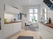 纯净洁白北欧风格80平米二居室厨房橱柜装修效果图