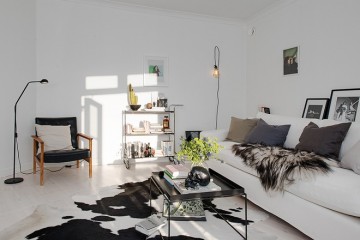 宽敞时尚北欧风格80平米二居室装修效果图