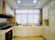 优雅大方欧式风格130平米四居室厨房橱柜装修效果图