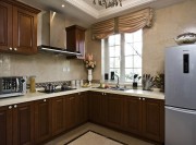 温馨淡雅欧式风格110平米三居室厨房橱柜装修效果图